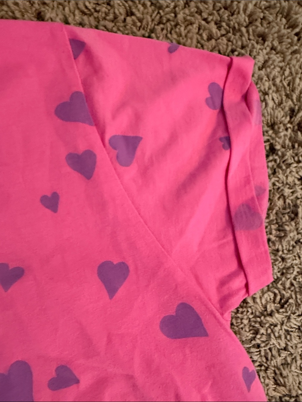 Lisa Todd Pink Tee with Purple Heart Pattern - Picture 3 of 7